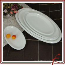 white porcelain oblong dinnerware plate